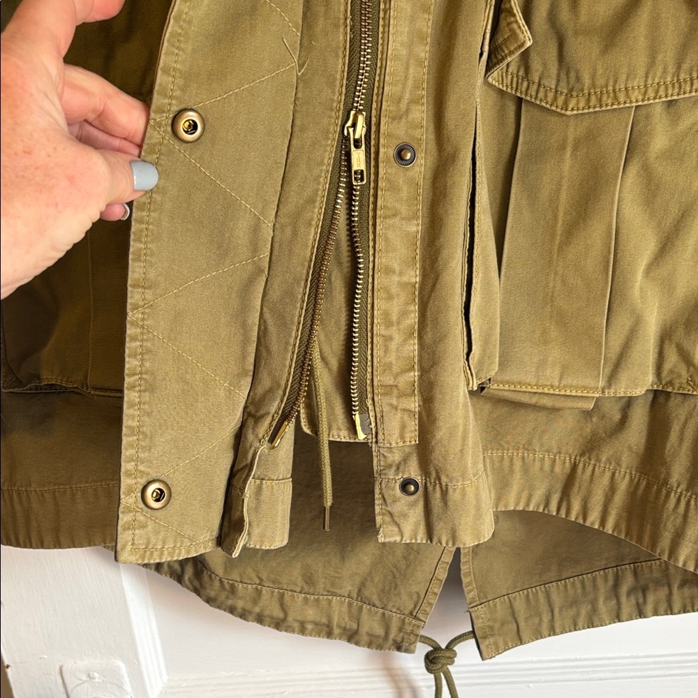 J Crew Olive Hooded Women's Jacket - Picture 4 of 5
